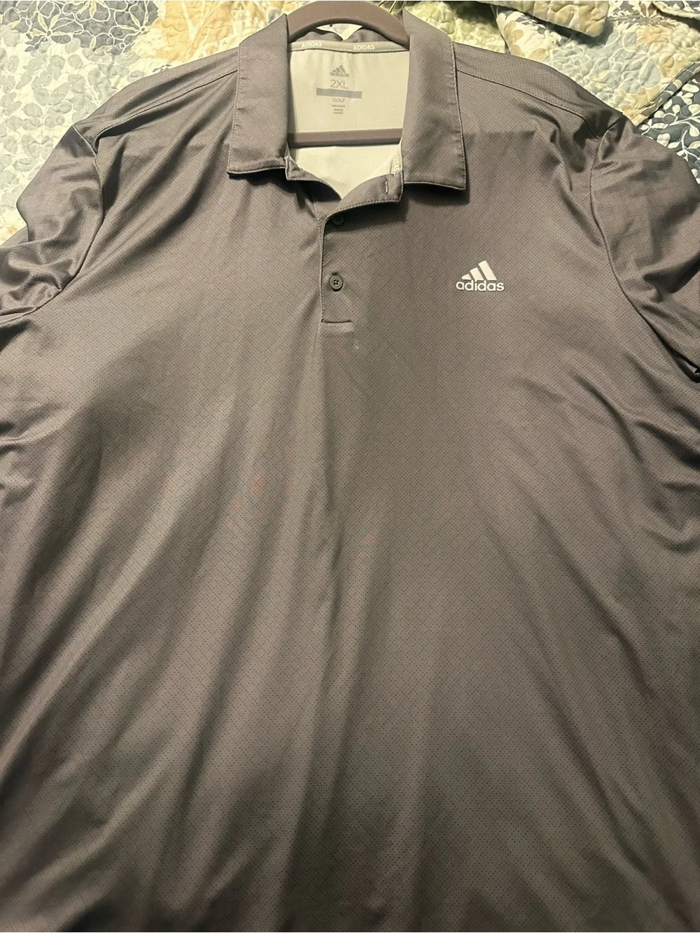 adidas Men's Purple-Gray Performance Polo